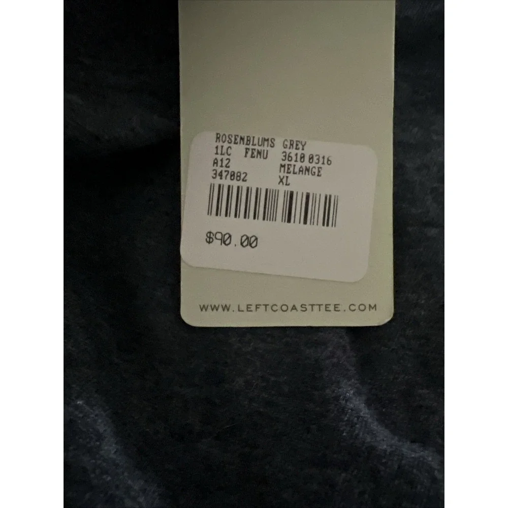 LEFT COAST TEE Rosenblums Grey Melange XL Mens T Shirt Crew Neck Short Sleeve - Picture 6 of 6